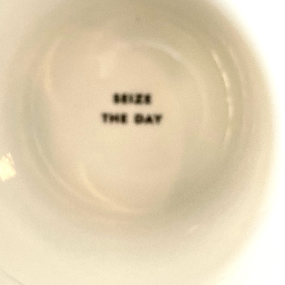 Kate Spade Lenox Black/Beige Striped Porcelain Coffee Mug-Seize The Day - Picture 3 of 4